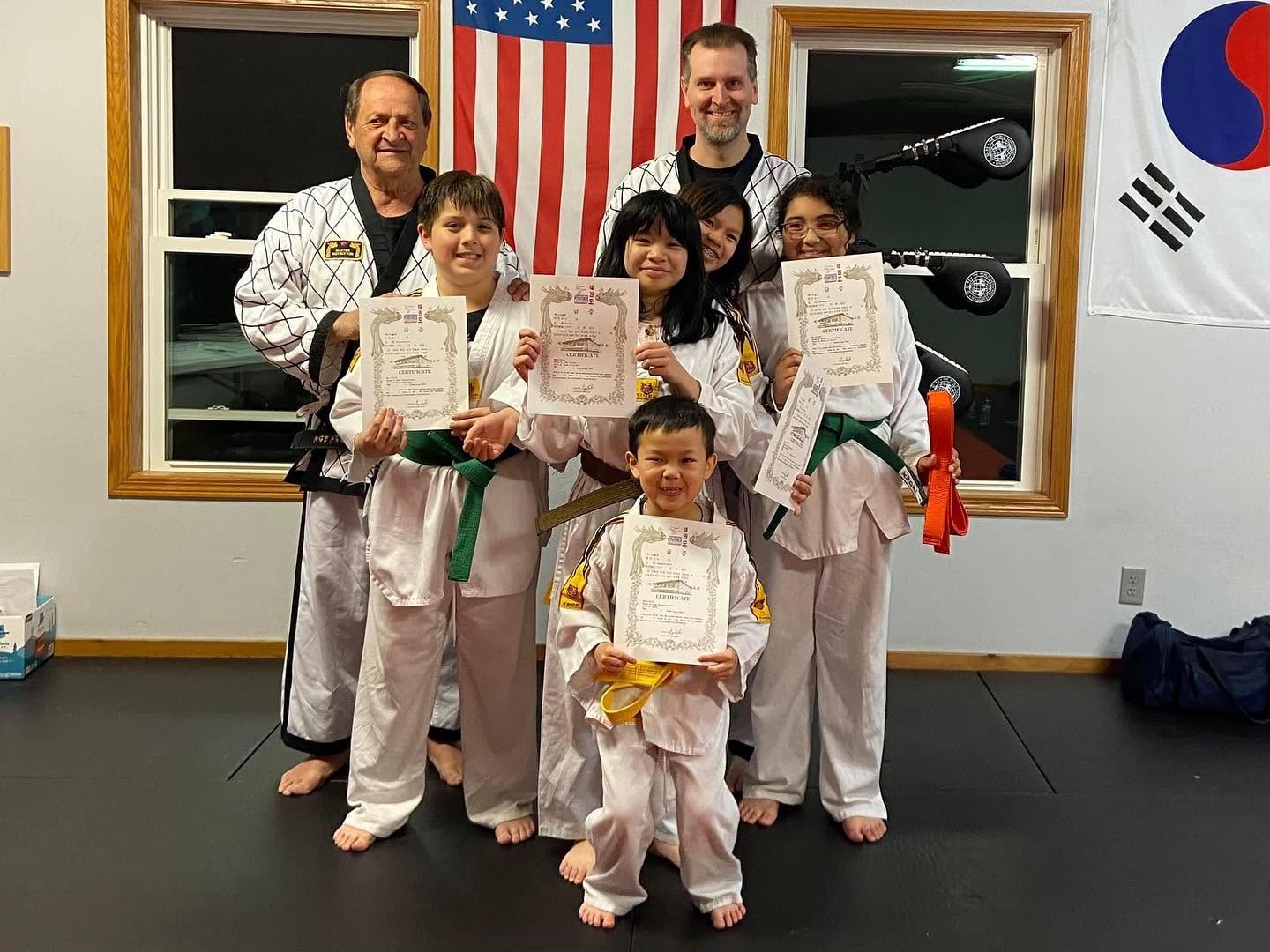 Youth belt promotion group at Fearless MMA